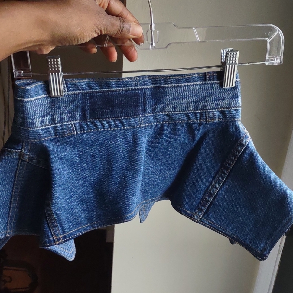 Handcrafted Denim Peplum. Made With Upcycled Denim. One-of-a-kind Piece - Picture 5 of 5